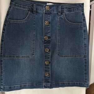 Kensie Jeans Denim Button-Front Skirt Sz 4